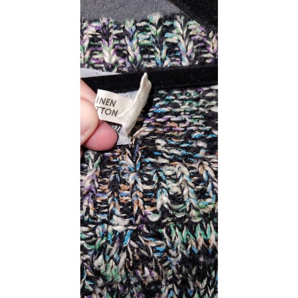 Christopher Fischer For Saks Men Cable Knit‎ Linen Cotton Sweater Sz L Winter - Picture 7 of 8